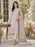 beige full suit with dupatta