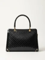 black premium glossy handbag for women