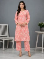 coral peach lawn 2 piece suit