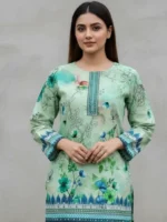 Mint green lawn 3 piece suit women