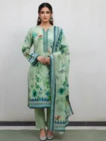 Mint green lawn 3 piece suit women