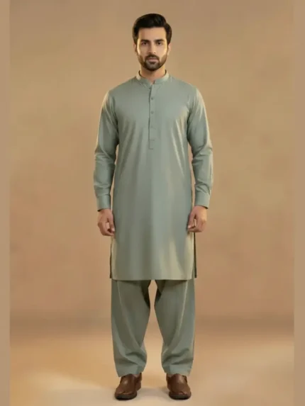 men mint green wash wear suit