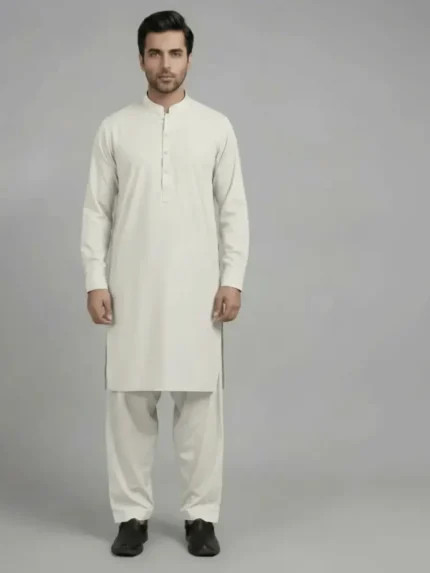 men off white wash wear suit