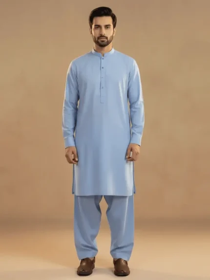 men sky blue wash wear suit