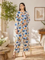 off white floral lawn 2 piece suit