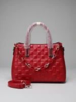 red quilted handbag for women with chain