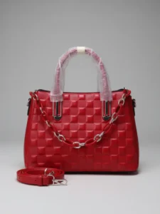 red quilted handbag for women with chain