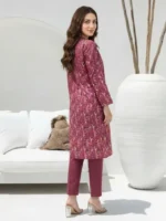 Wine Lawn 2 Piece Suit Front View