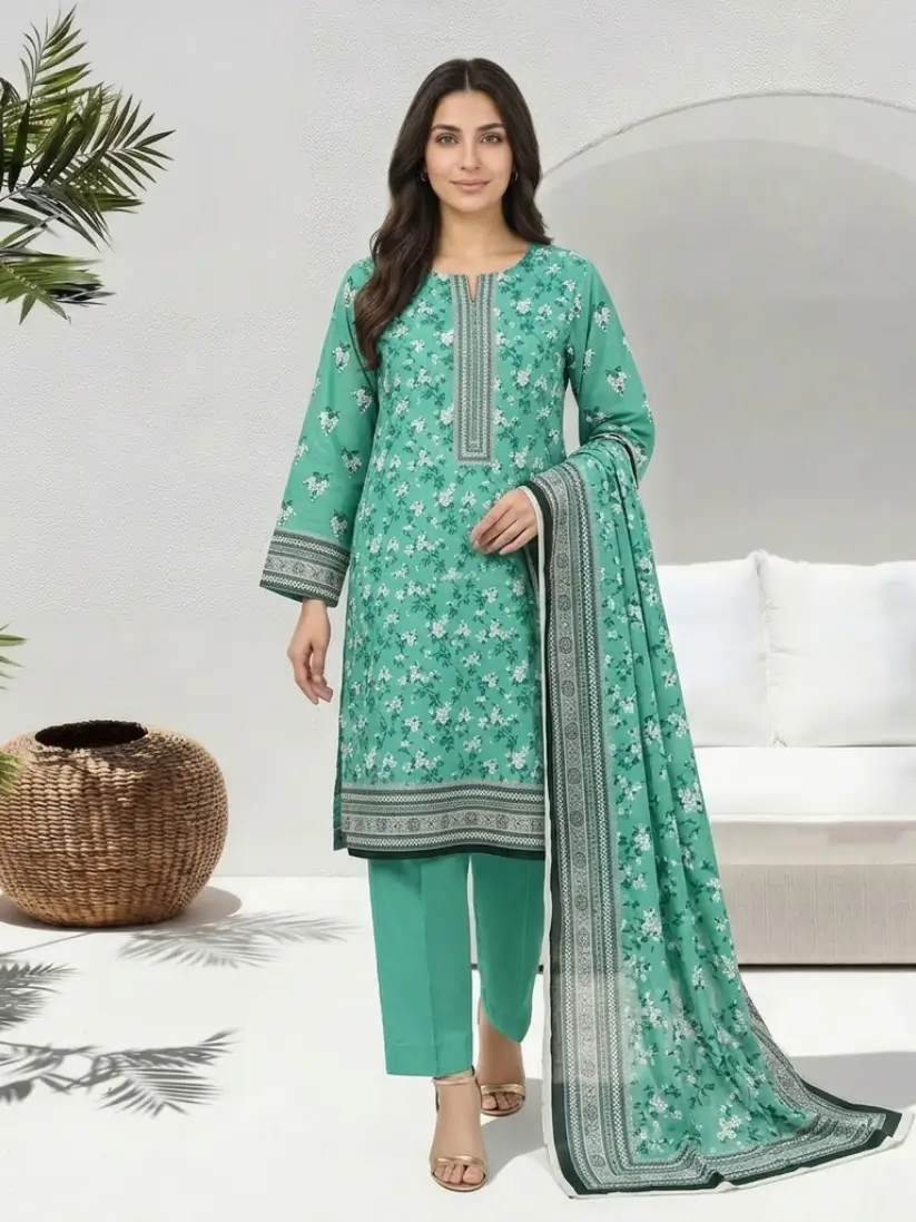 sea-green-floral-unstitched-3pc-lawn-suit-front-view.png Women sea green floral printed unstitched 3 piece lawn suit front view