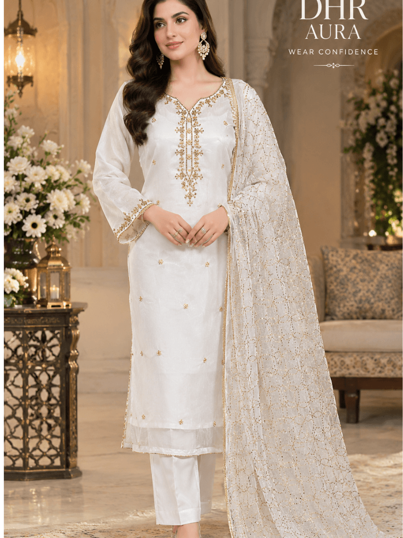 Untitled design (58) (1) Shefoon Fancy Embroidery Free Size 3-Piece Suit - Image 1
